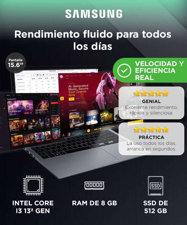 Notebook Samsung Galaxy Book4 15 6 Intel® Core™ i3 RAM 8 GB - Vista 2