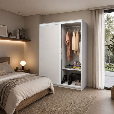 Placard Corredizo 1,30 2 Puertas Blanco Tables