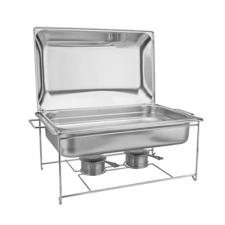 Chafing Rectangular Doble Brasero Con Tapa Tramontina 9 Lts