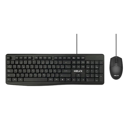 Kit de Teclado y Mouse Kelyx Cableado USB Negro
