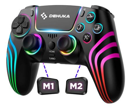 Joystick Control Inalambrico Compatible P5 Slim Y Pc Doble Vibracion Gatillos Sensibles Dehuka