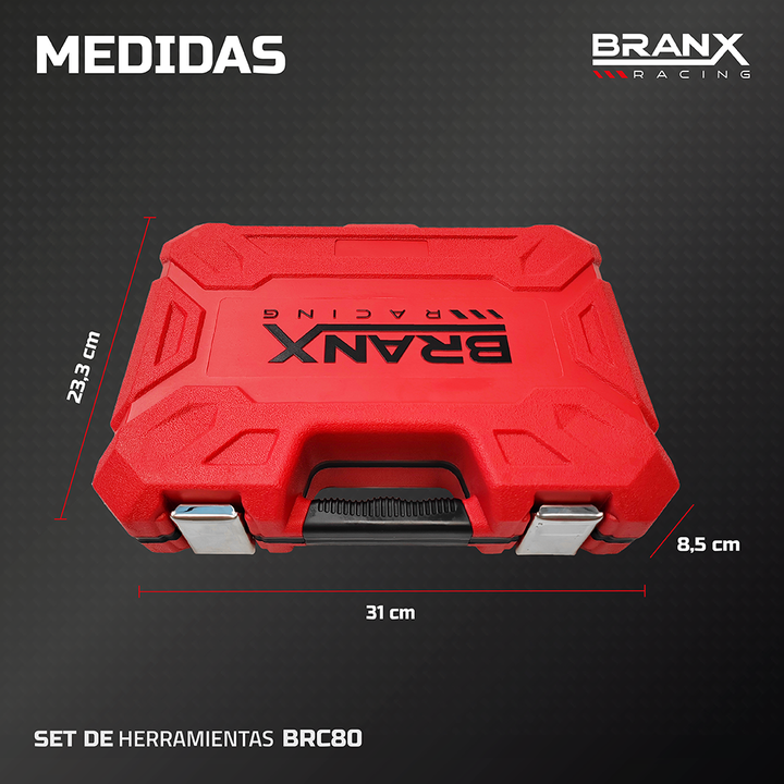 Set Juego De Herramientas Tubos 80 Piezas Branx Racing Crv BCR80 - Vista 6