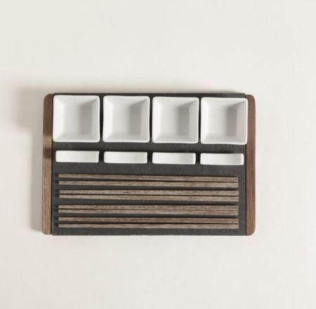 SET DE SUSHI PARA 4 ACACIA Y LAJA 30X20 CM