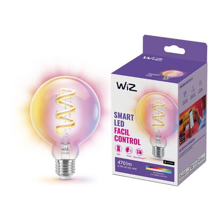 Lámpara LED inteligente Wi-Fi Wiz E27 G95 Blanca/Color