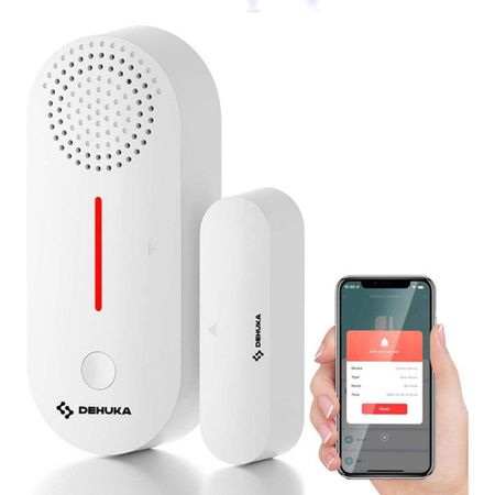 Sensor Magnetico Para Puertas Ventanas Programable Dehuka Blanco