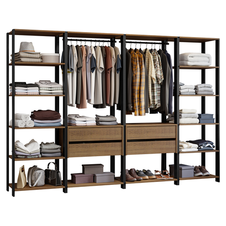 Placard Vestidor Valencia Modulo Abierto 4 Cajones 258 Cm