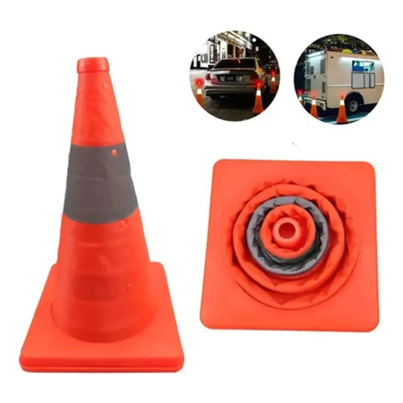Cono De Seguridad Con Luz Y Reflejante Plegable