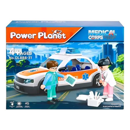 Power Planet Ambulancia Juguete Vehículo Médico Luz y Sonido
