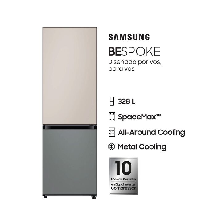 Heladera Samsung Bespoke 328LTS Mixed Satin Beige-Gray - Vista 1