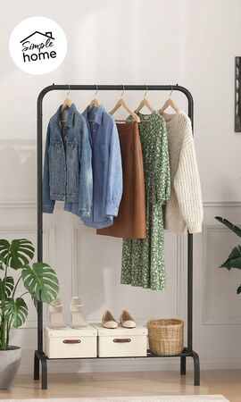 Perchero de pie con 1 barral y base para calzados