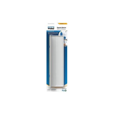 Soporte adhesivo blanco para estante de shampoo en blister Tek Bond