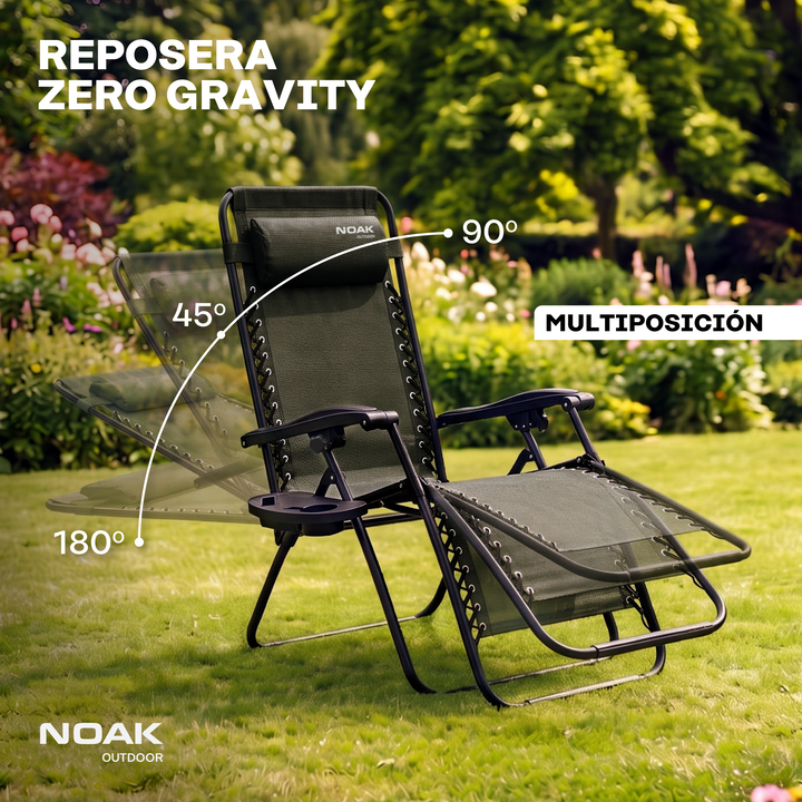 Set x2 Reposeras Plegables NOAK Zero Gravity Acero - Vista 5