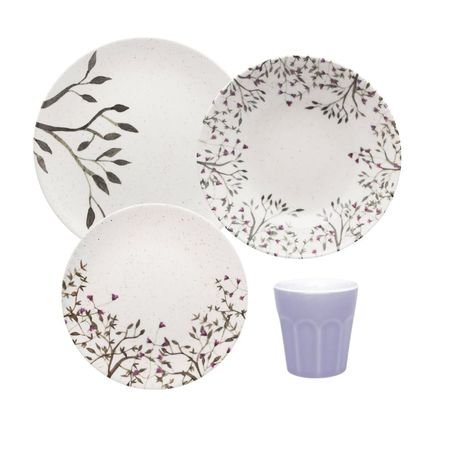 Set x24 pz Unni Lilac Playo Hondo Postre Vaso de Cafe Oxford