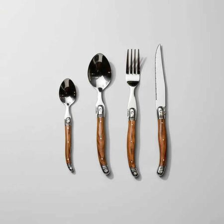 Set de Cubiertos 16 Piezas Madera/Acero Inox CF24