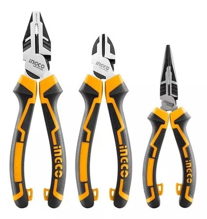 Set De Pinza Y Alicates 8'' 7'' 6'' (3Pcs) Industrial Ingco (HKHLPS2831)