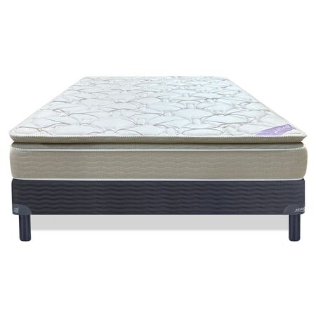 Colchon y Sommier Inducol Pocket Extra Comfort Queen Size 150x190cm de Resortes con Pillow Top