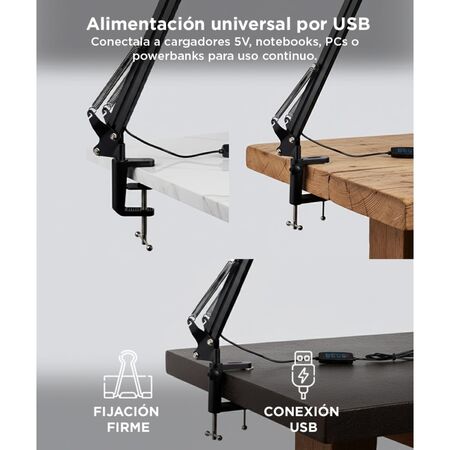 Lámpara Led De Escritorio Gadnic LedMax Con Brazo 360° Cálida 