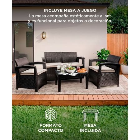 Juego De Living Jardin Exterior Gadnic Komfort 2 Cuerpos