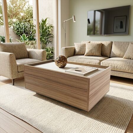 Mesa De Centro 1 Puerta Coco Bolo|blanco Tables