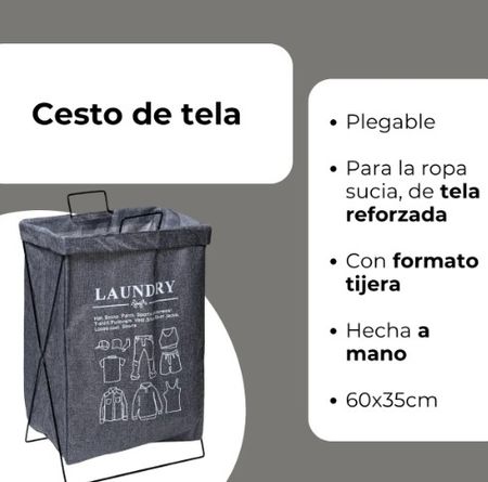 Canasto Ropa Sucia De Tela Plegable Tijera