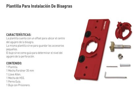 Plantilla de Instalación de Bisagras Wembley 35 Milímetros