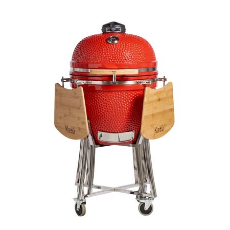 Kamado Kadu 21 Rojo con funda - BBQ Grill - Horno Ceramico - Parrilla