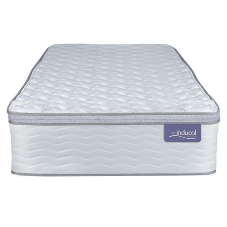 Colchon Inducol April 1 Plaza 80x190x24cm de Resortes Bonnell Pillow Top Blanco