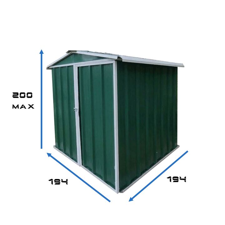 Armario Deposito Galpon de jardin Casi 2x2x2 Verde DON ACERO - Vista 2
