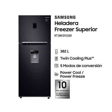 Heladera Samsung RT38K5932B1 Black con dispenser 382 L