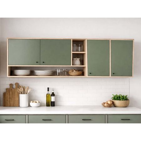 Alacena de Cocina de 2 Metros Verde JOUMELA