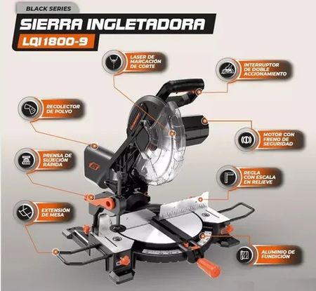 Sierra Circular Ingleteadora Lusqtoff Lqi1800-9 25.5mm 1800w