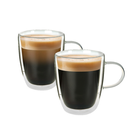 Set x 2 Tazas Aston Jarro Mug Doble Pared Vidrio Cafe 350 ml