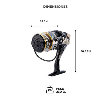 Reel de Pesca Frontal Linnhue Rio Laguna Pesca Variada apto Multifilamento