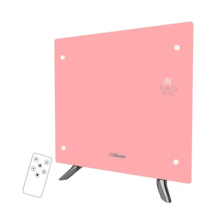 Estufa Panel De Vidrio Liliana De Pie/Pared.1200 Watts.Decowarm Rosa Ppv203d
