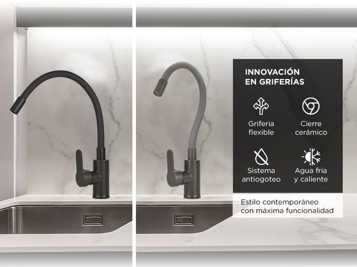 Grifería Monocomando Negra Gadnic Para Cocina Flexible - Vista 3