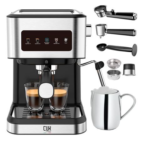 Cafetera Express Gadnic Cm3000 3 en 1 20 Bares Panel Táctil Vaporizador Depósito 15L Acero Inoxidable