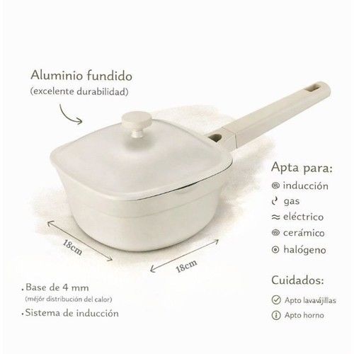 Cacerola Antiadherente Carol 18cm de Aluminio Fundido Verde - Vista 3