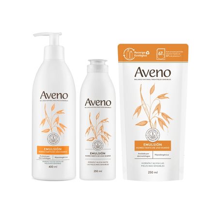 Aveno Set Emulsion Humectante 250ml + 400ml + Refill 250ml