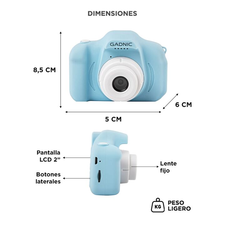 Cámara de Fotos Gadnic Digital Para Niños Función Resistente a Golpes (Rosa) - Vista 6