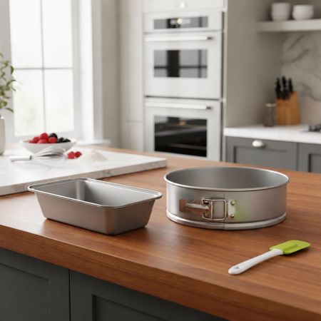 Set molde desmontable torta + budinera + Espátula de silicona