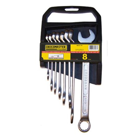 Juego de 08 Llaves Combinada Acodada Pulgad Crossmaster