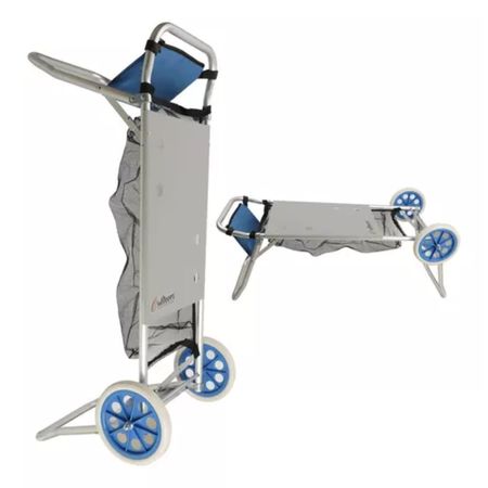 Carrito Playero Porta Reposera Sombrilla Mesa Plegable