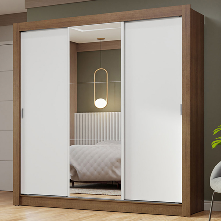 Ropero Madesa Nobre Placard Con 3 Puertas Corredizas 1 Espejo 170x205x51 02
