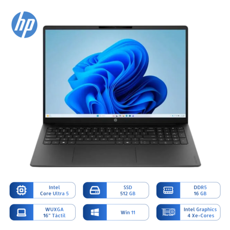 Notebook Hp Omnibook 3 16-bu0315dx Core Ultra 5 225u 512gb Ssd 16gb Ram 16 Pulg Silver