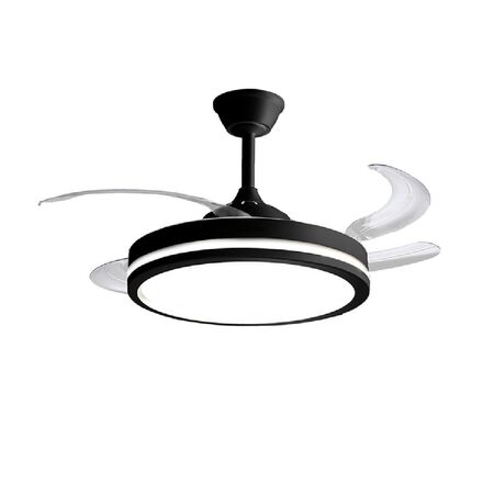 VENTILADOR DE TECHO LILIANA VTHN603R 42 PULGADAS 4 PALAS RETRACTILES LUZ CONTROL REMOTO NEGRO