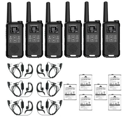 Kit x6 Mini Walkie Talkie Gadnic WK5200 Bidireccional de Largo Alcance