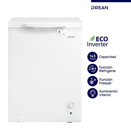 Freezer horizontal Ecoinverter 143 L Blanco Drean FHDR143CB