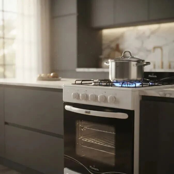 Cocina Florencia Recta 5516F a gas 4 hornallas Blanca Puerta Con Visor - Vista 8