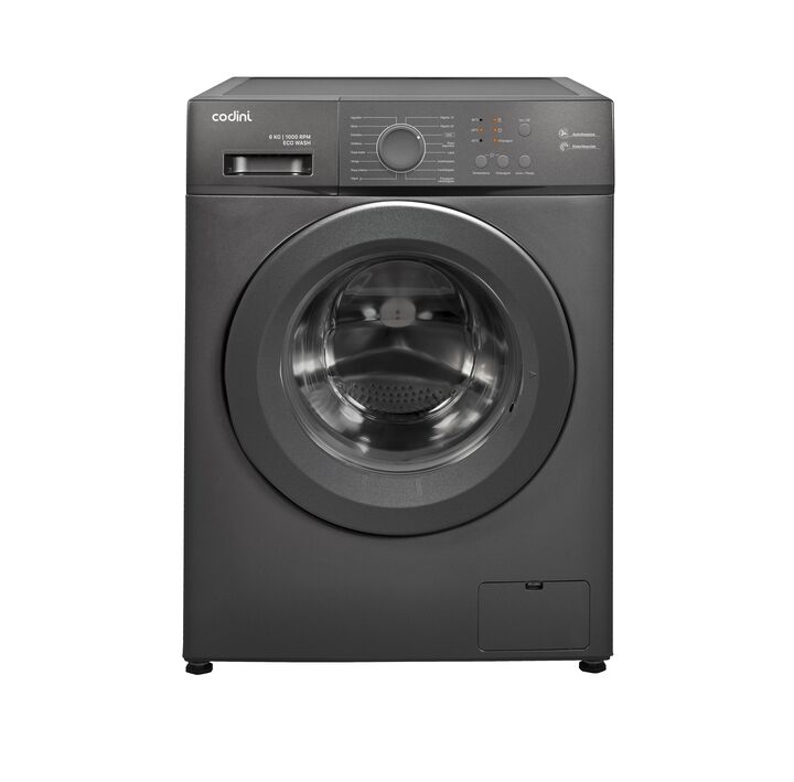 Lavarropas Automático Carga Frontal 6 kg 1000 RPM A Inverter Steam Gris Codini - AIAFE6010G - Vista 4