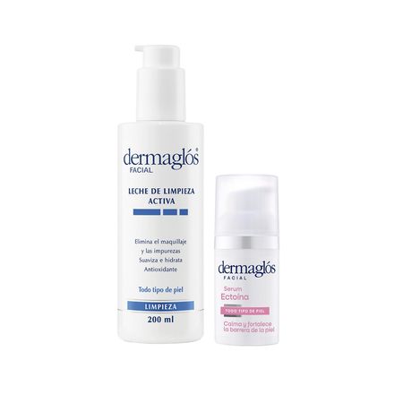 Set Facial Dermaglos Leche de Limpieza + Serum Ectoina 